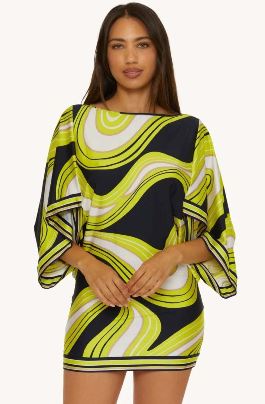 Trina Turk Luminary Tunic Yellow/Green Multi,XS,NWT